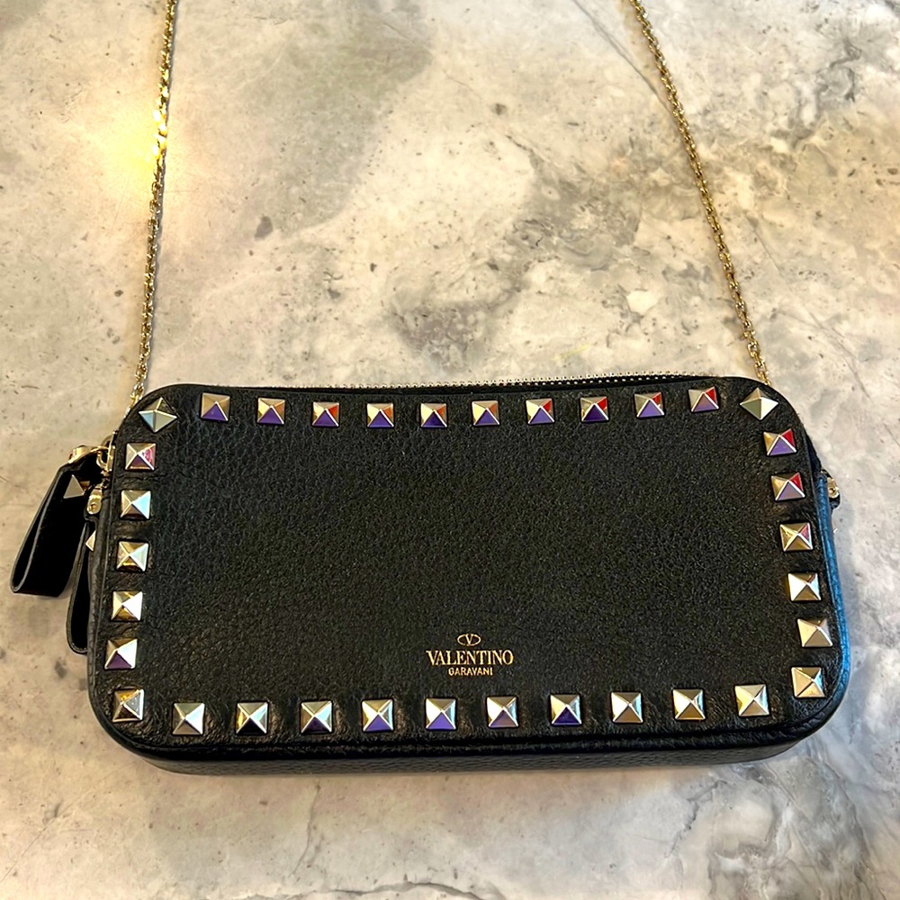 Valentino black crossbody pouch